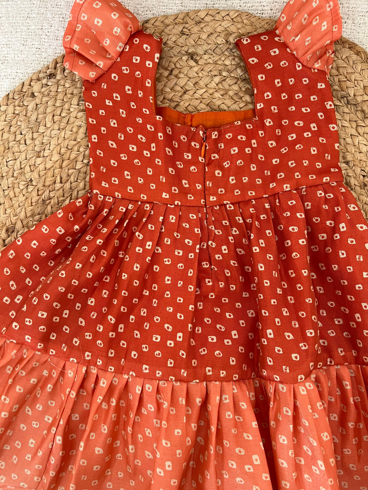 Orange dot frock