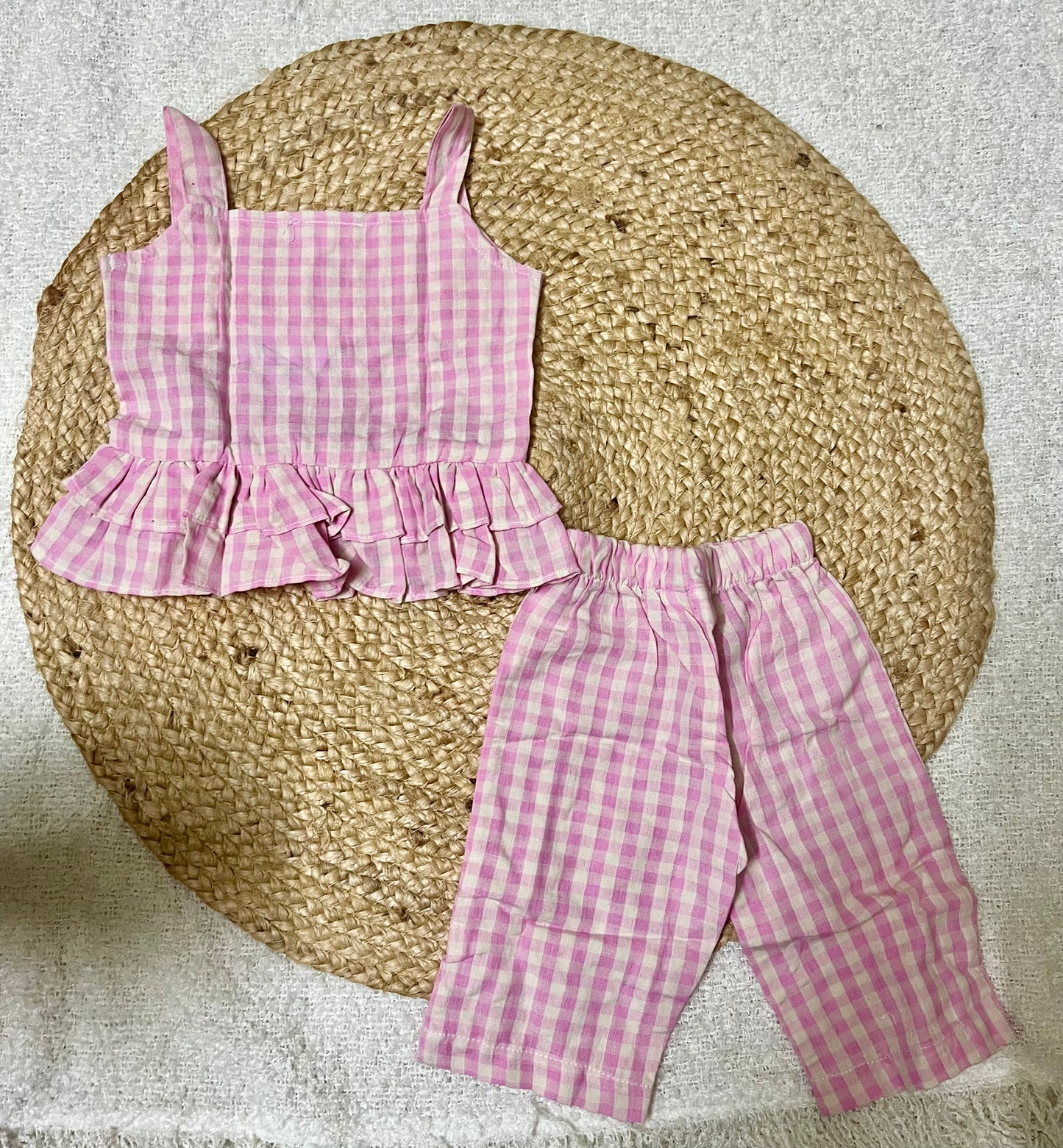 Pink small checked co-ords