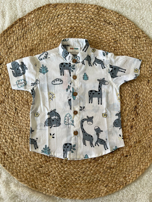 White giraffee shirt