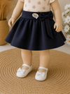 Blue knitted flare skirt