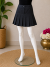 Black soft denim divided skirt