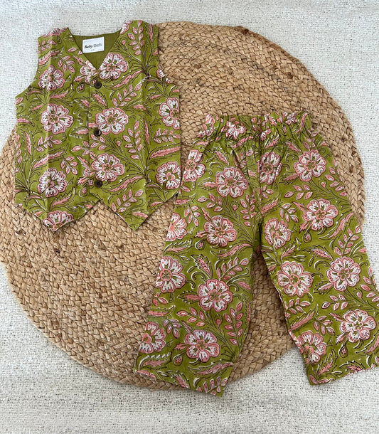 Green floral co-ords