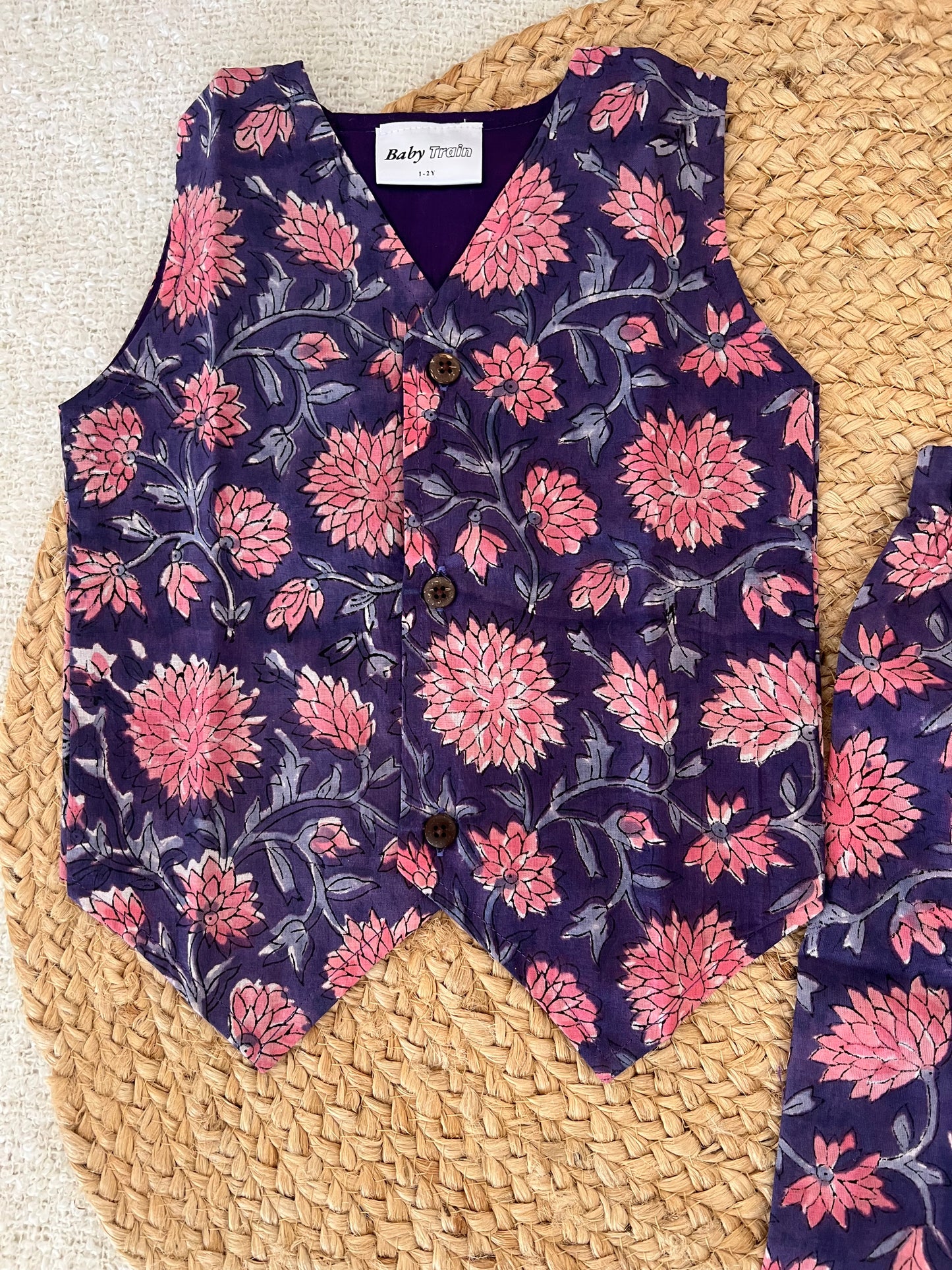 Navy blue floral co-ords