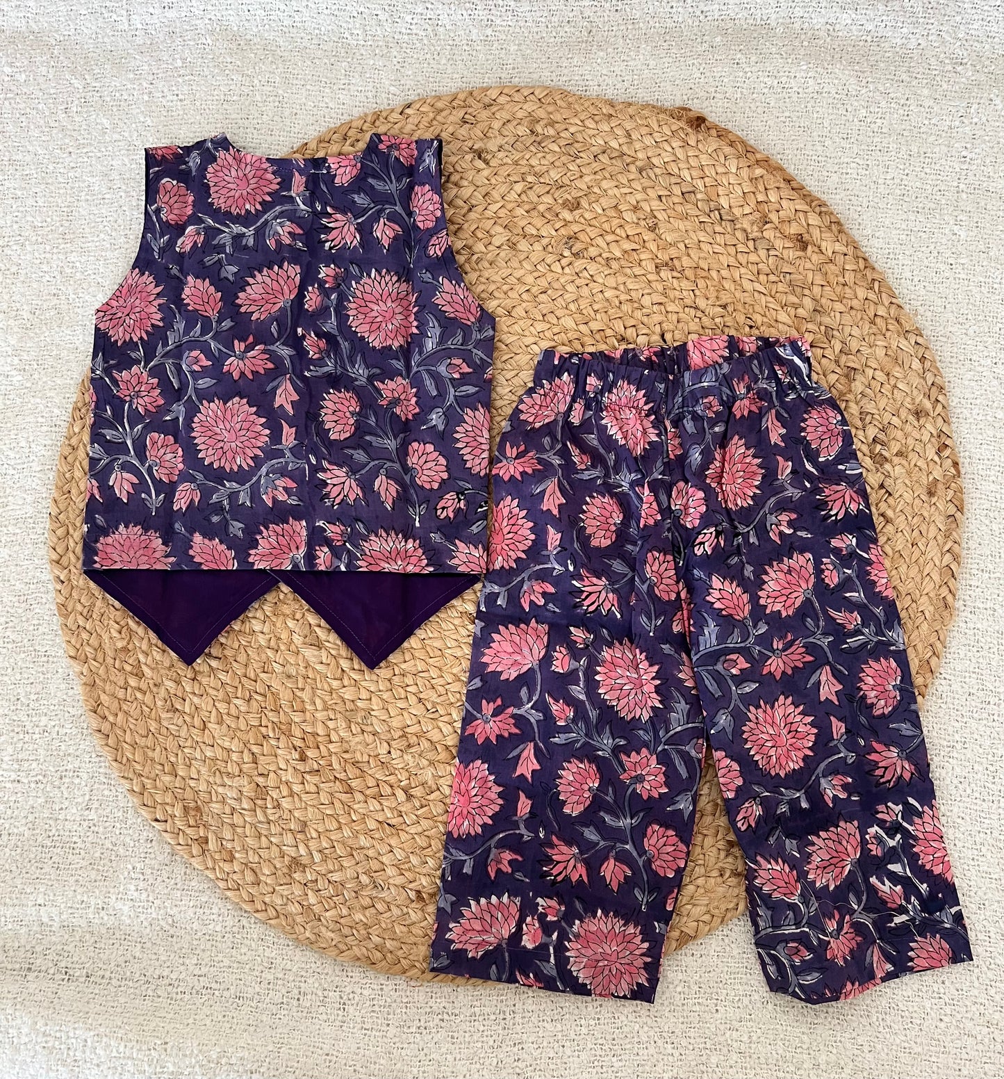 Navy blue floral co-ords