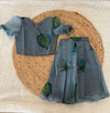 Blue skirt top set