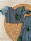 Blue skirt top set