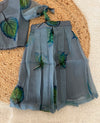 Blue skirt top set