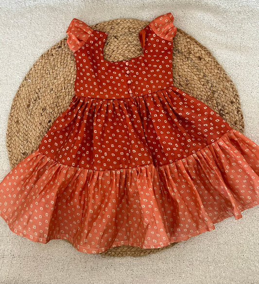Orange dot frock