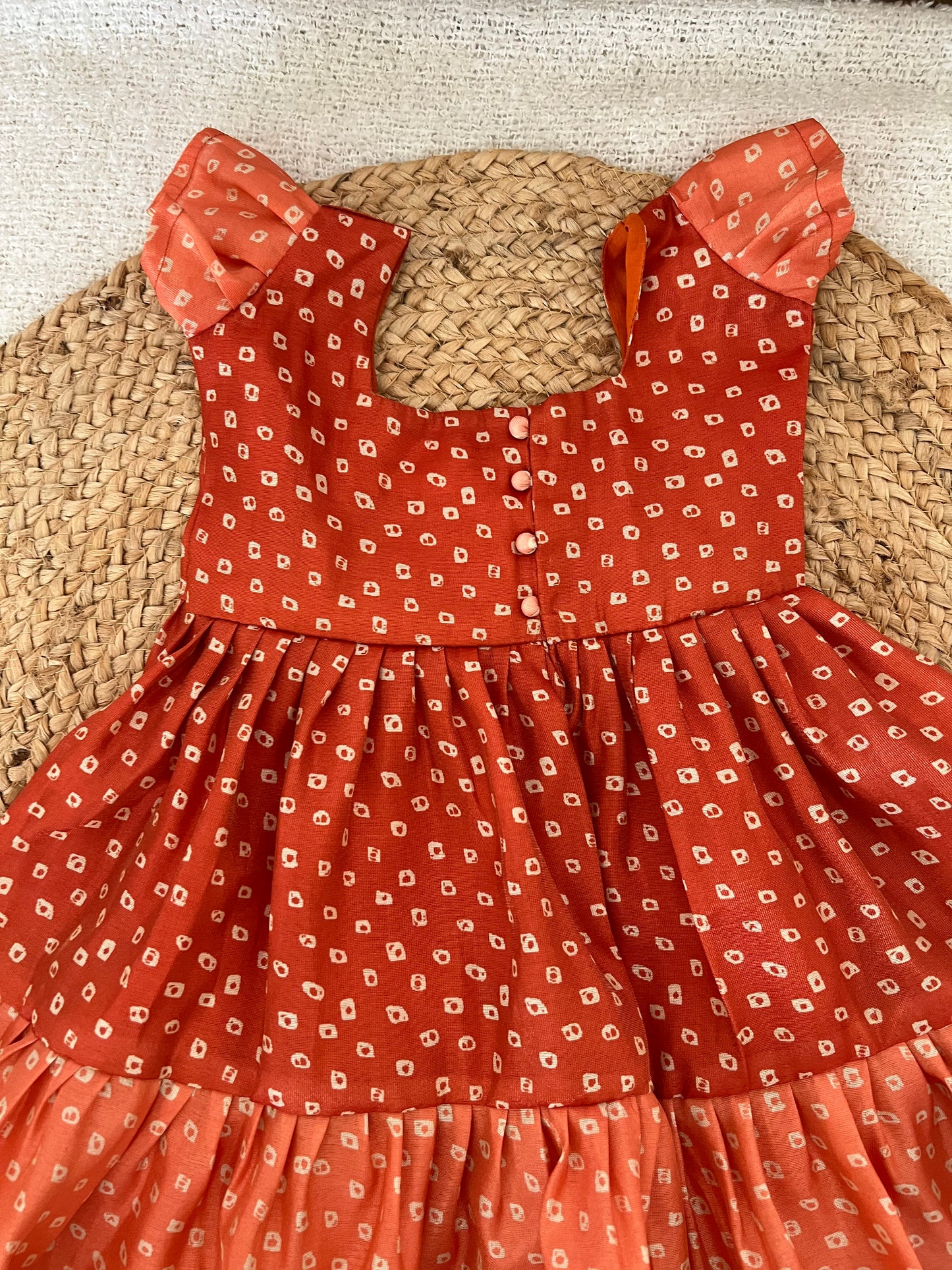 Orange dot frock