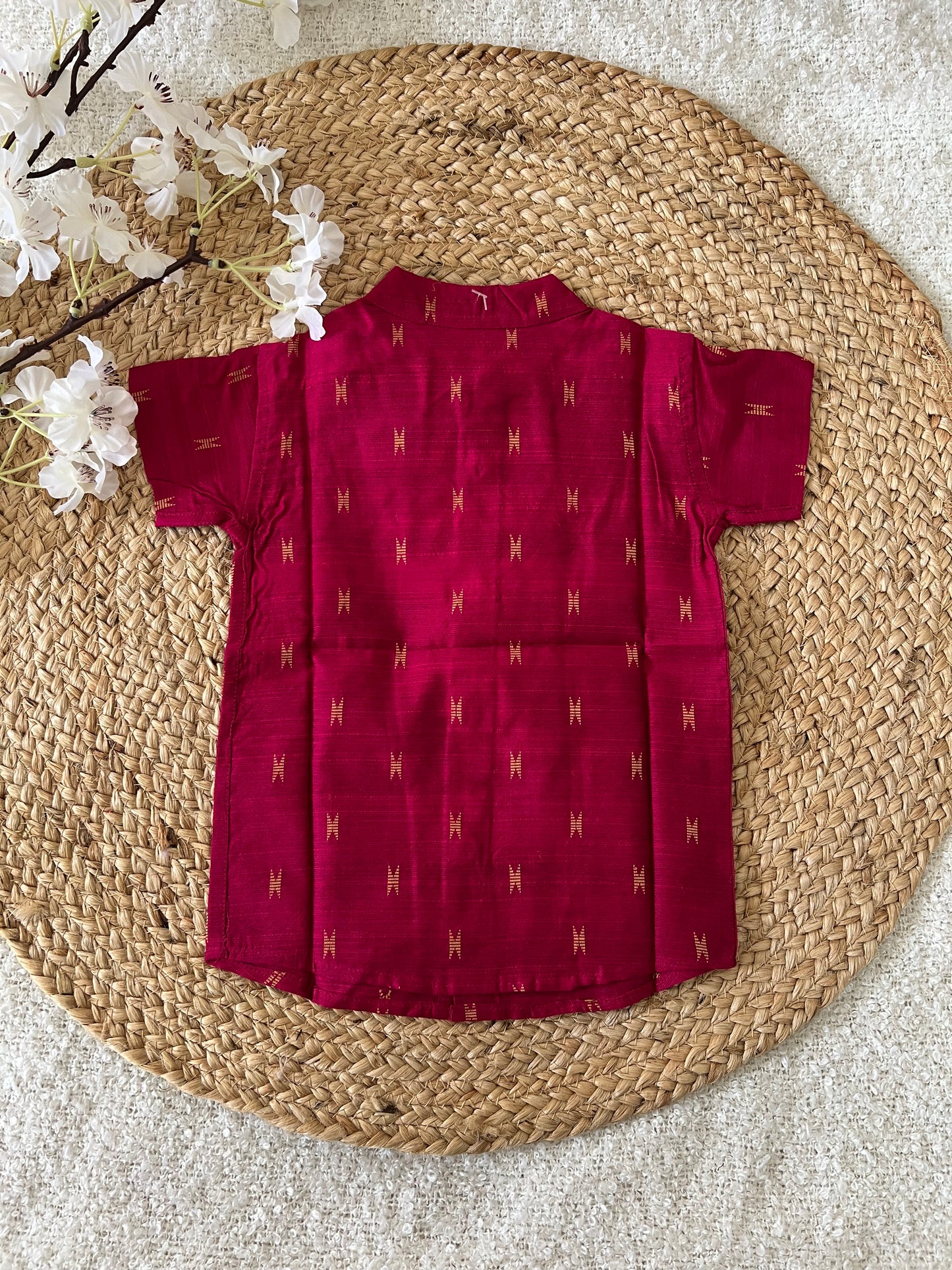 Maroon gold design ethnic shirt