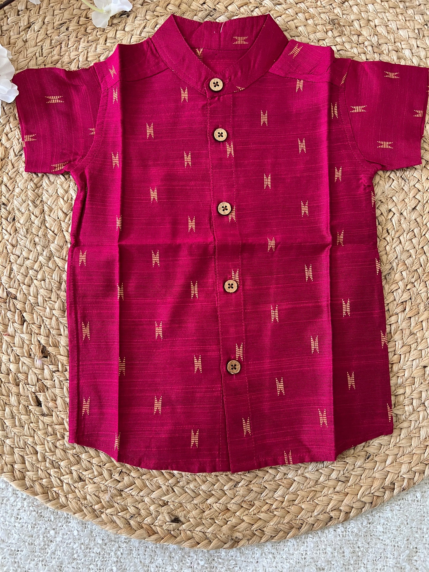 Maroon gold design ethnic shirt