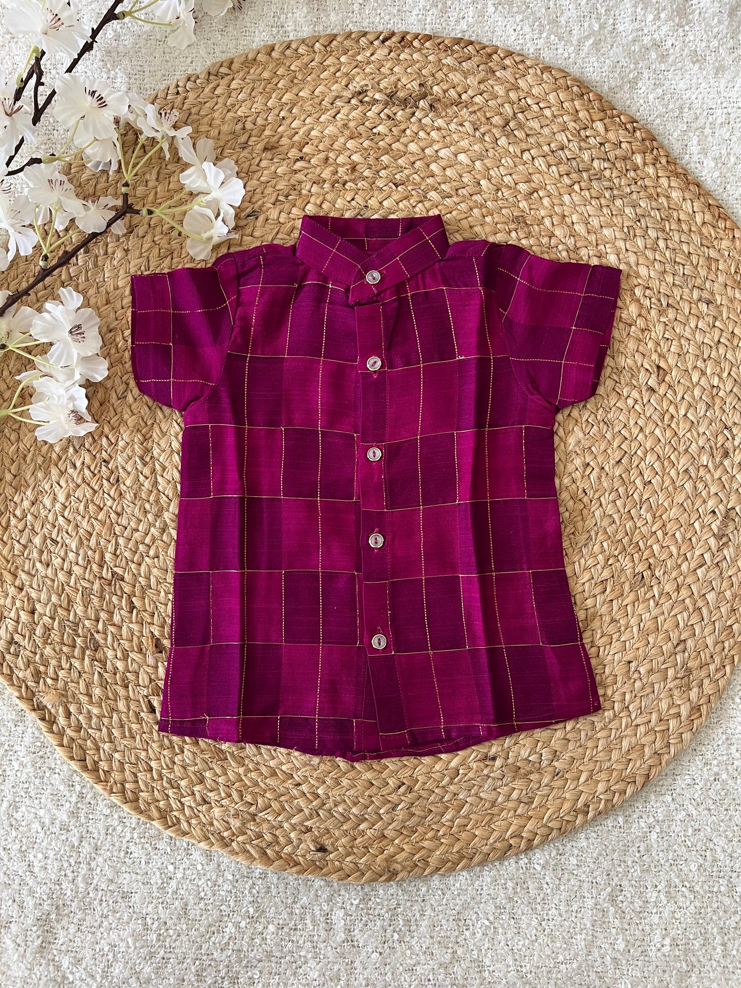 Dark pink ethnic shirt