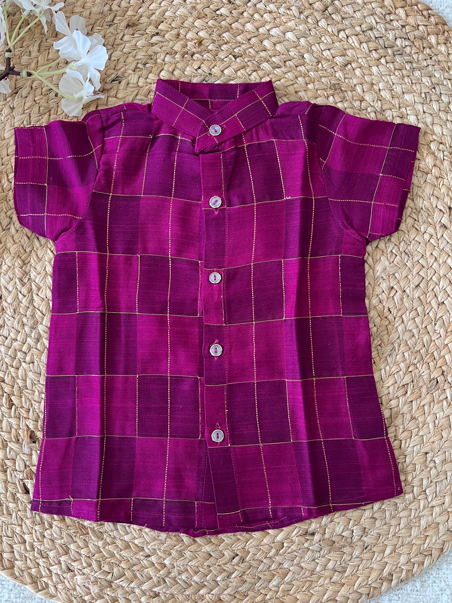Dark pink ethnic shirt
