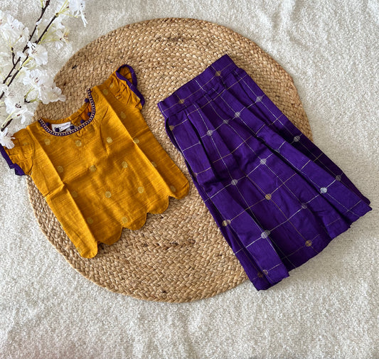 Yellow violet skirt top