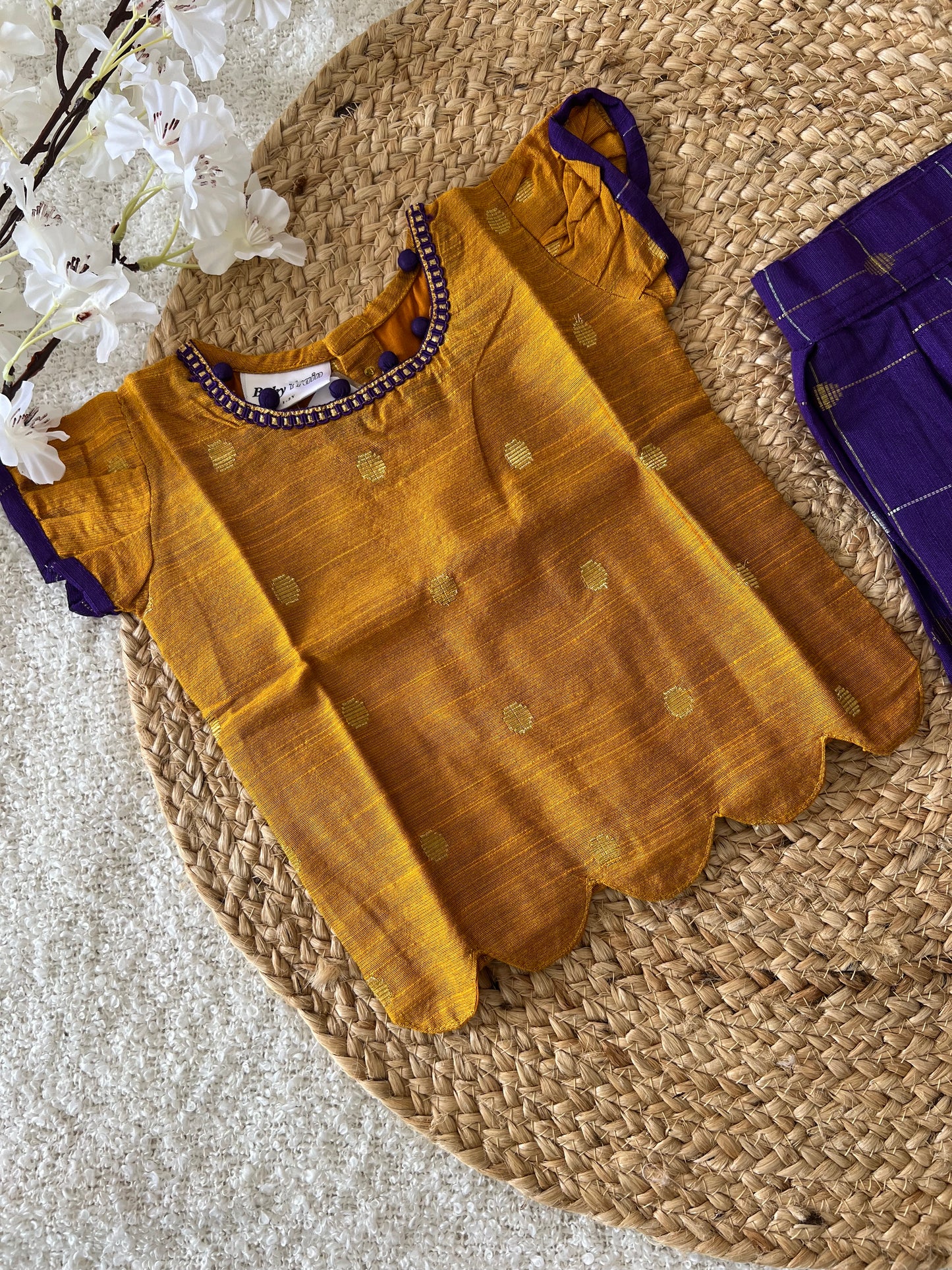 Yellow violet skirt top