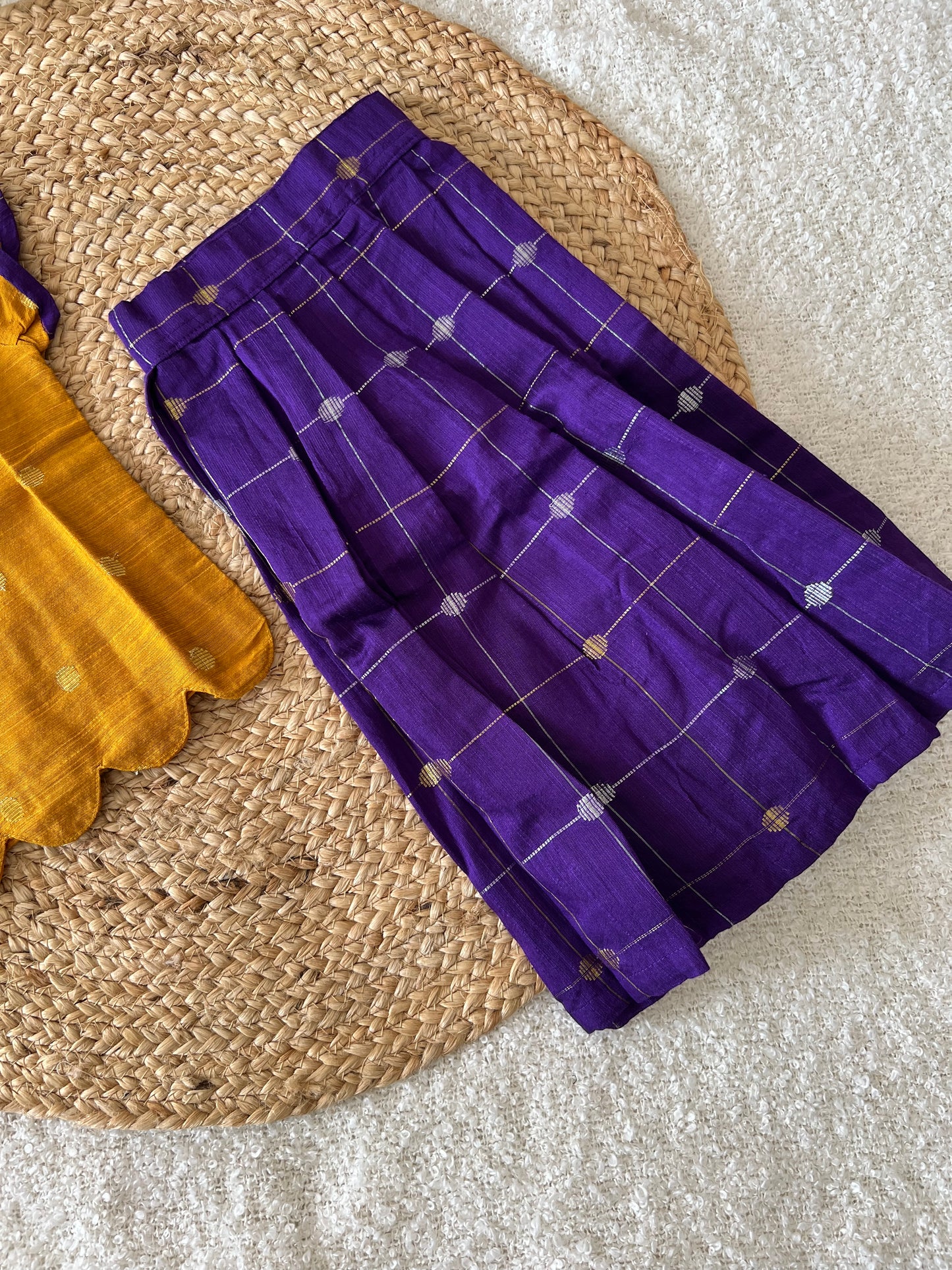 Yellow violet skirt top