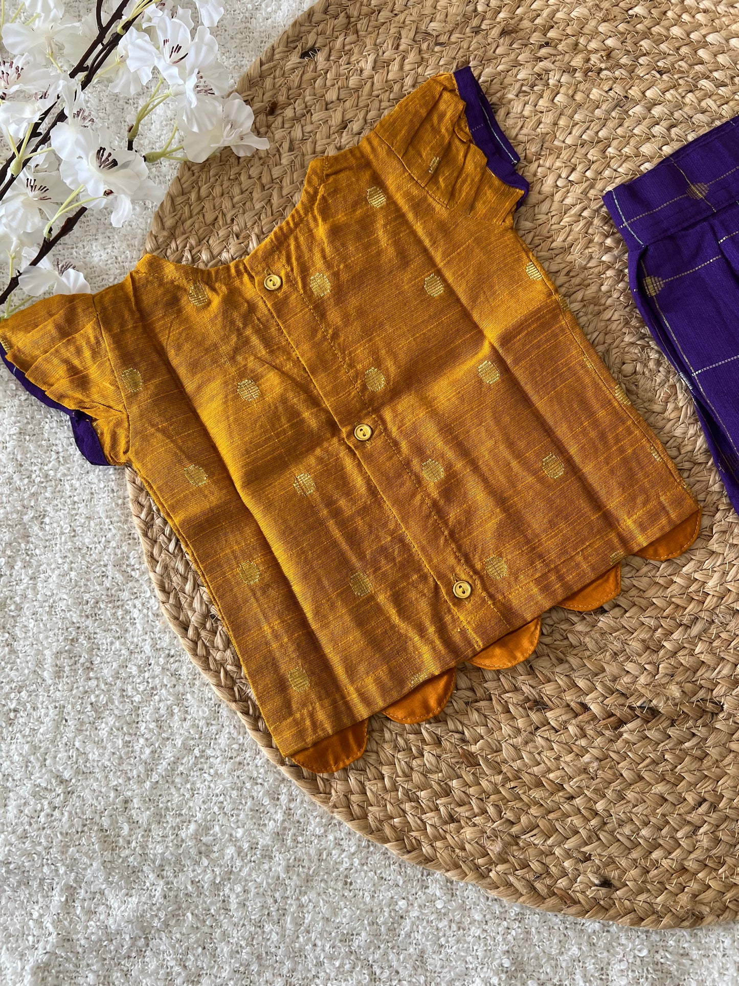 Yellow violet skirt top