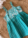 Green with white frock