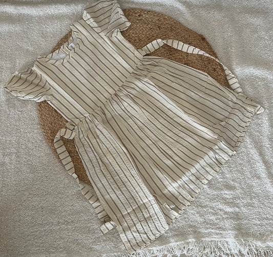Cream stripes frock