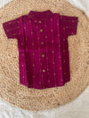 Hot pink gold stripes ethnic shirt