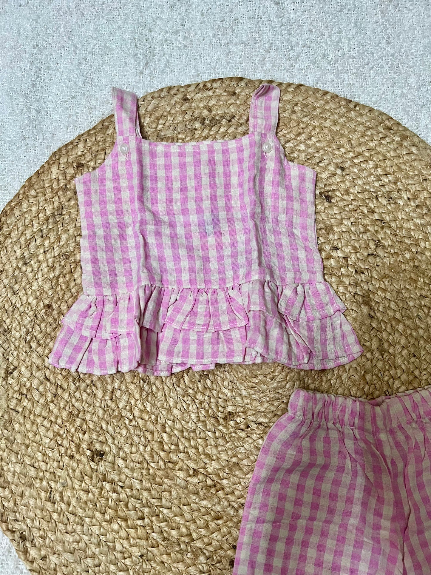 Pink small checked co-ords