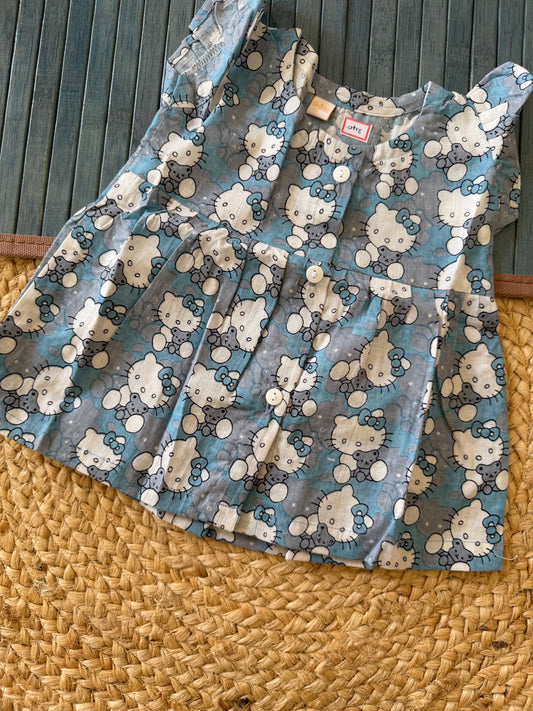 Blue kitty frock