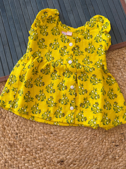 Yellow muslin frock