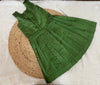 Raw silk green frock with coat