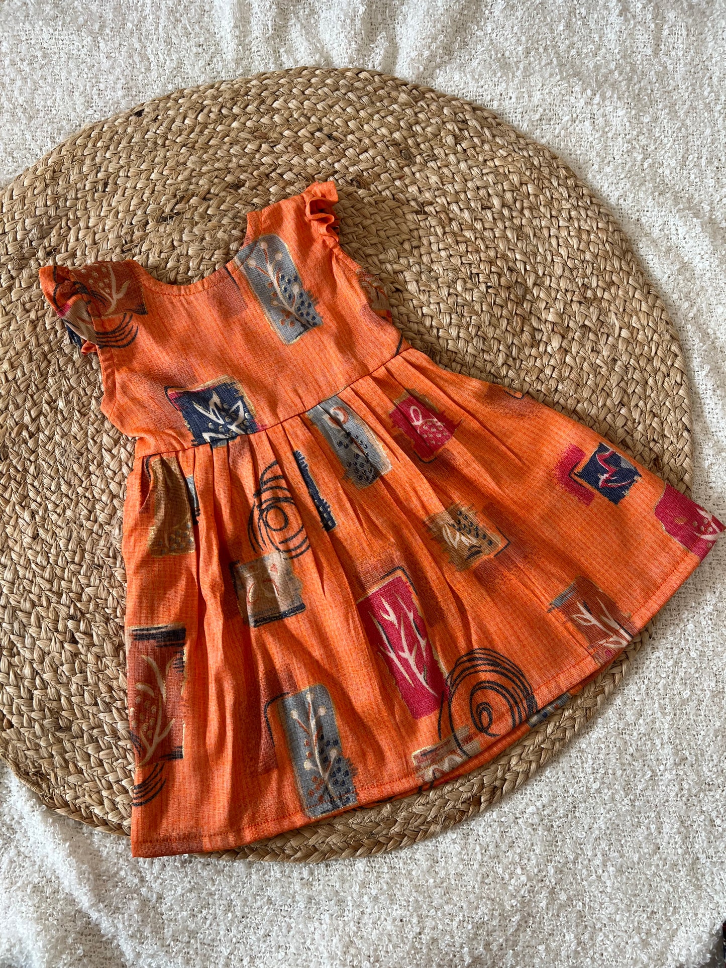 Orange abstract frock
