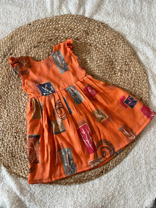 Orange abstract frock