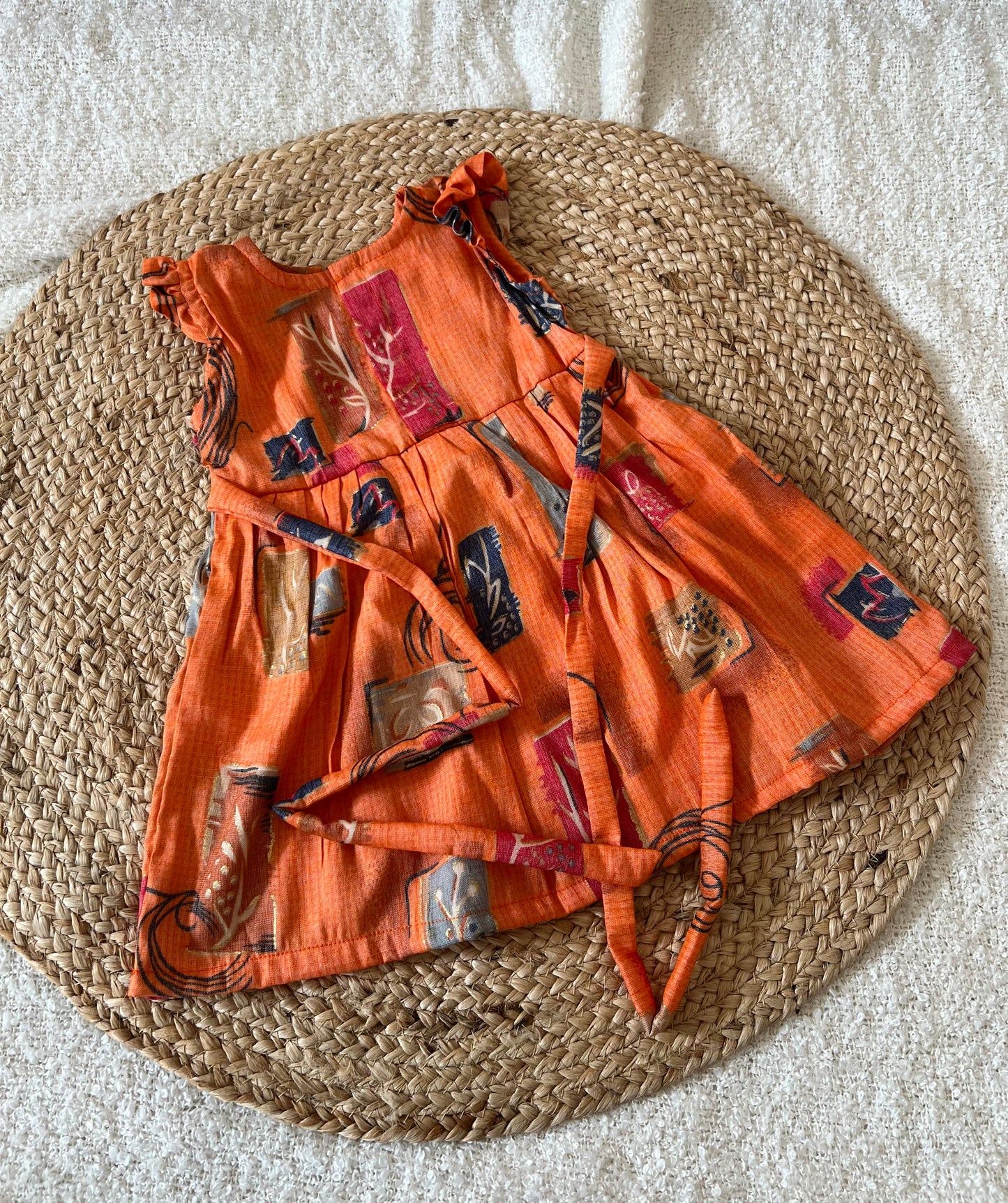Orange abstract frock