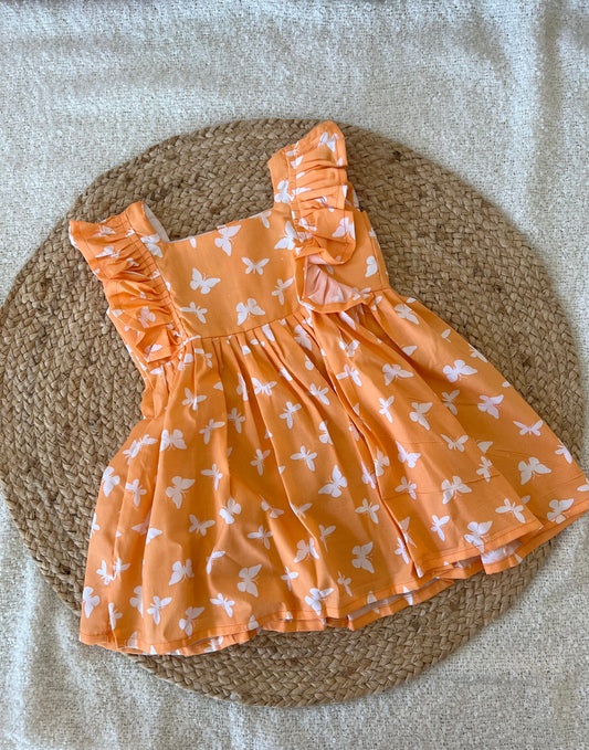 Orange butterfly frock