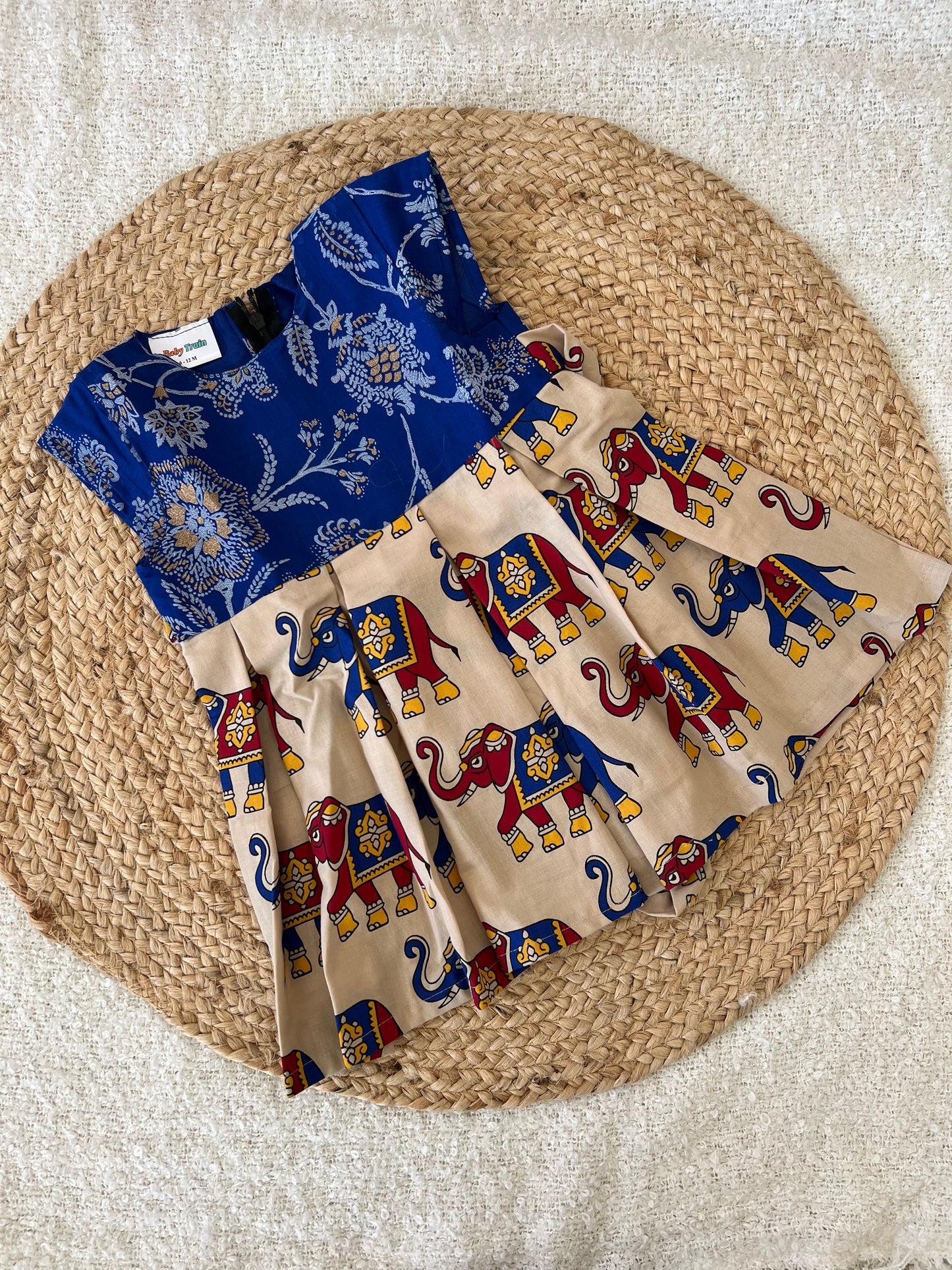 Golden yoke elephant frock