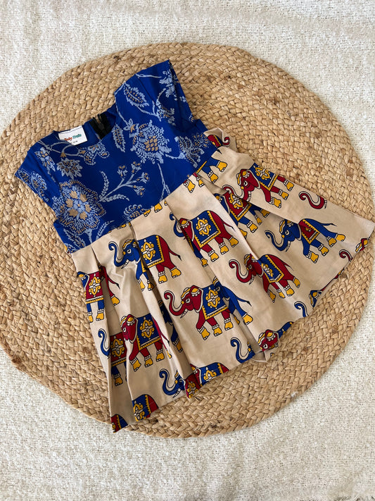 Golden yoke elephant frock