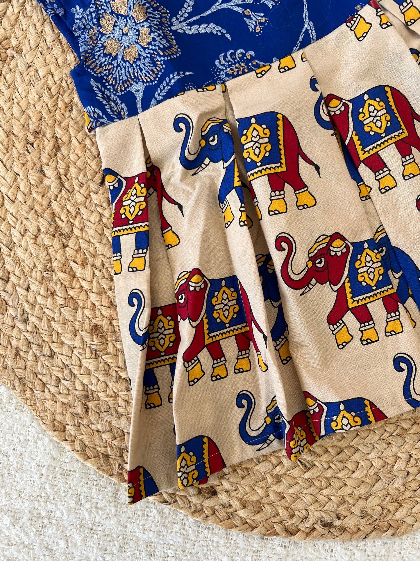 Golden yoke elephant frock