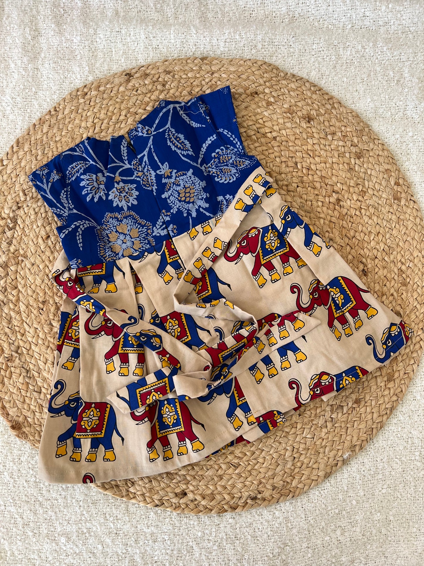 Golden yoke elephant frock
