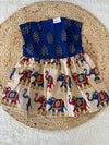 Blue grape dot elephant frock
