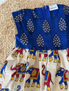 Blue grape dot elephant frock