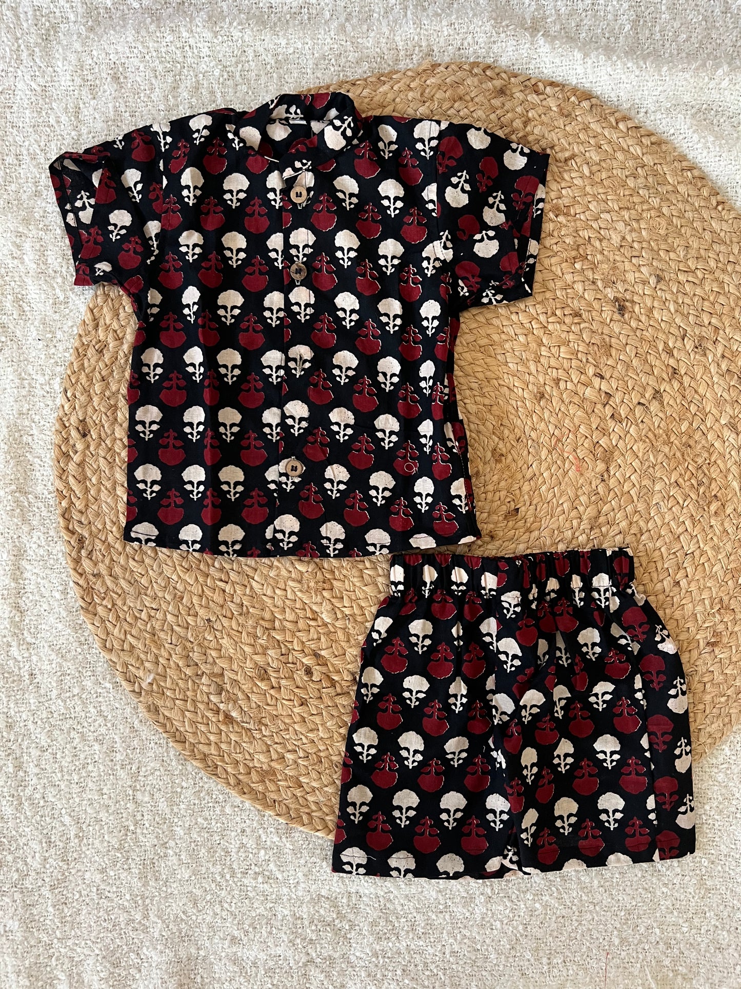 Black handloom cotton co-ords