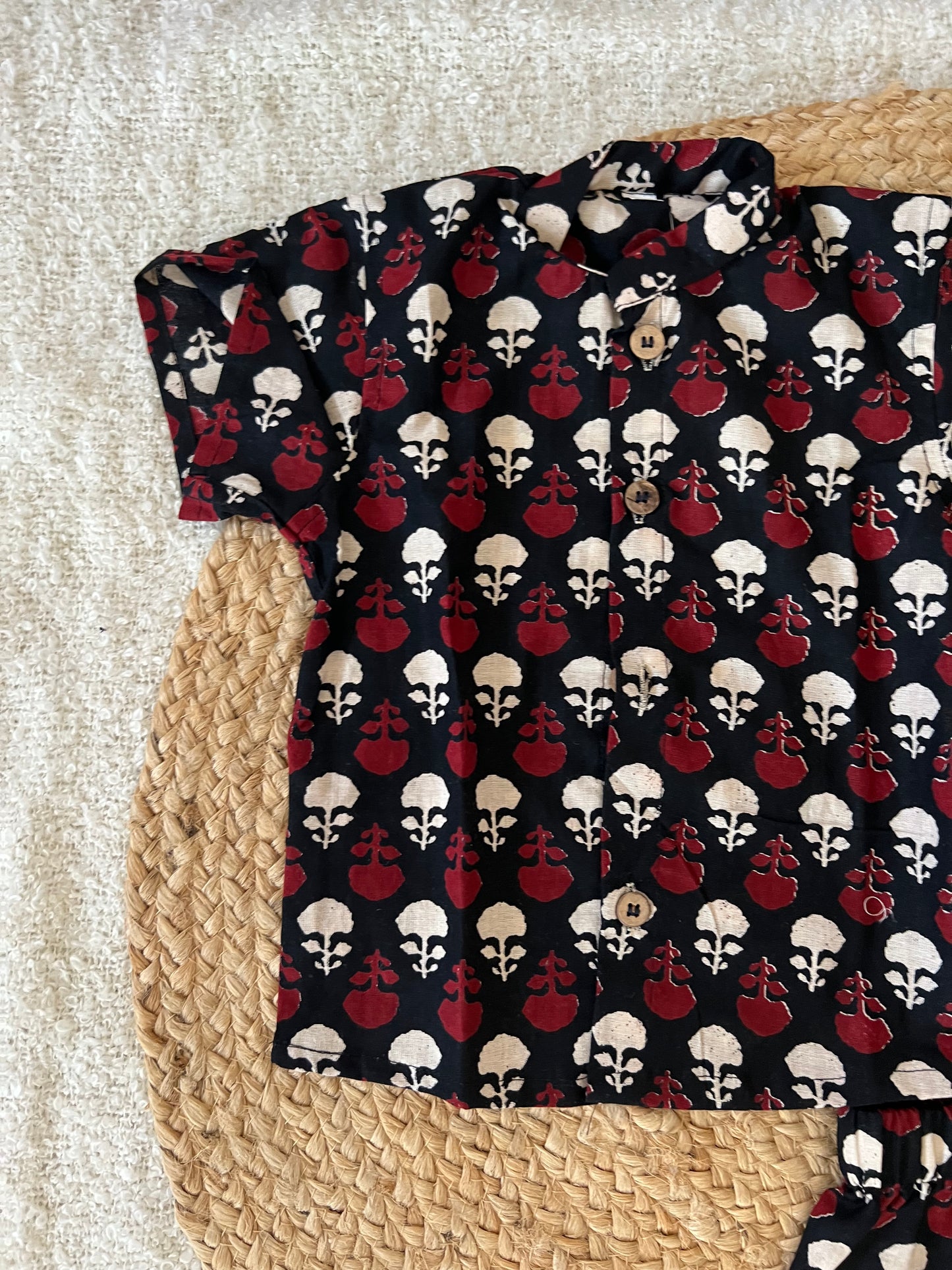 Black handloom cotton co-ords