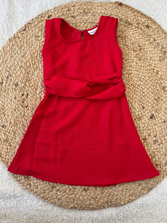 Red chiffon frock