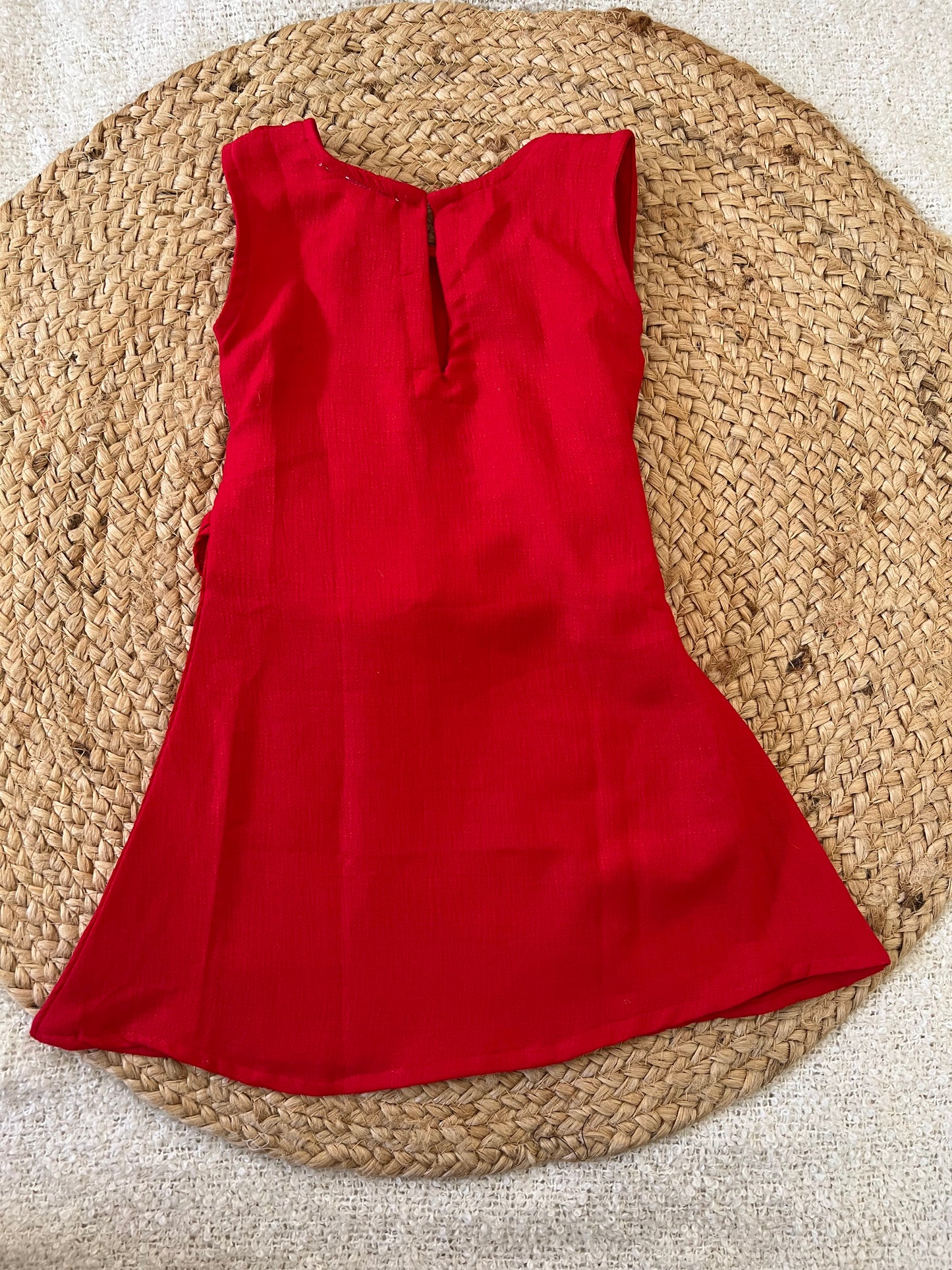Red chiffon frock