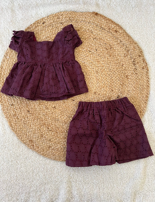 Dark violet hakoba co-ords